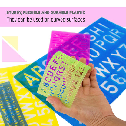 Letters and Numbers Alphabet Templates, Letter Stencils, Pack of 5