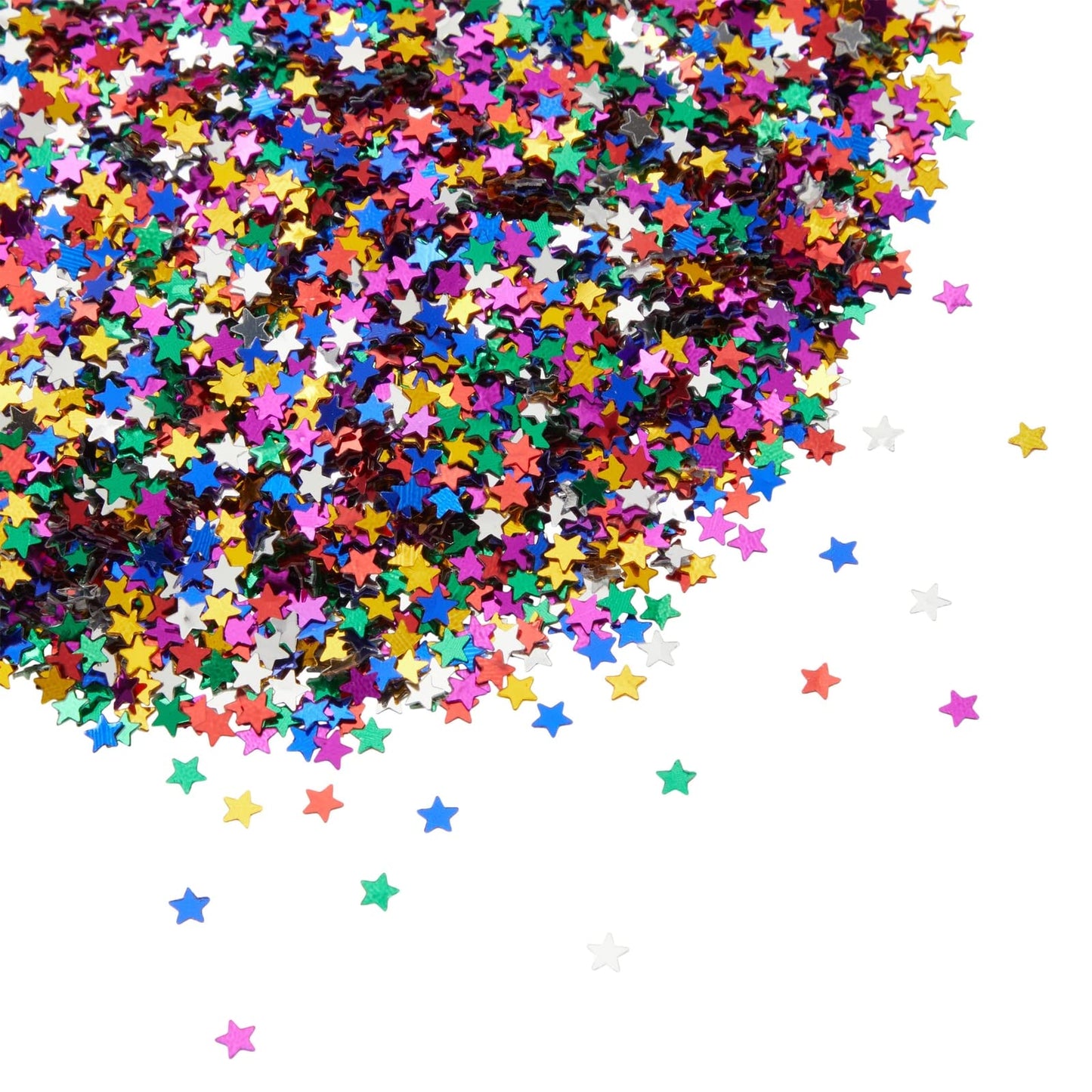 Rainbow Star Confetti for Table Decor - Metallic Foil Glitter Stars & Sequins - Rainbow Glitter Confetti for Birthday Party, Wedding & DIY Crafts