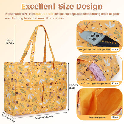 Crochet Tote Bag for DIY Lovers - Lightweight Yarn Storage & Travel Bag for Knitting, Crochet & Crafting Kits