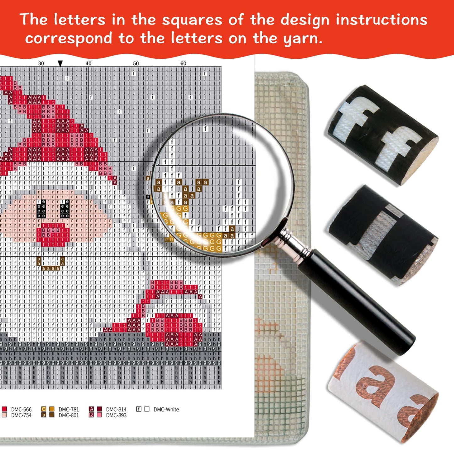Latch Hook Kit, Christmas Latch Hook Kits for Adults DIY Decorative Pillowcase Embroidery Cross Stitch Arts Craft for Home Sofa Furniture 17X17inch Father Christmas