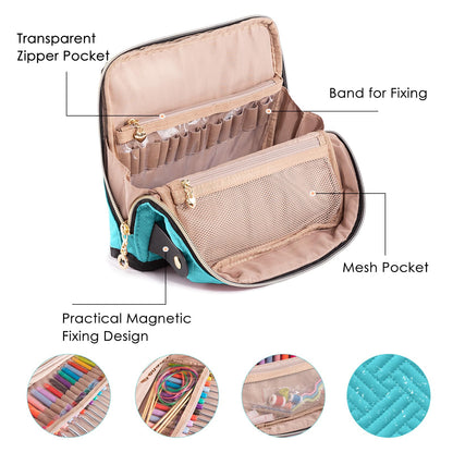 Empty Crochet Hook Case - Crochet Hook Organizer Case Stand Up (Upgraded) -Corchet Organizer - Crochet Hook Holder for Knitting & Crochet Supplies, Crochet Needles, Crochet Accessories