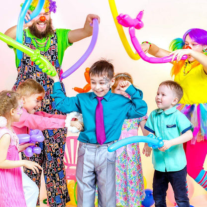 100 Pcs 260Q Balloons Kit with Pump - Kids Premium Latex Twisting Long Balloons to Make Animals Flowers, Fun Rainbow Balloons for Party Boys Girls Christmas Birthday Gifts Clowns Wedding Decor