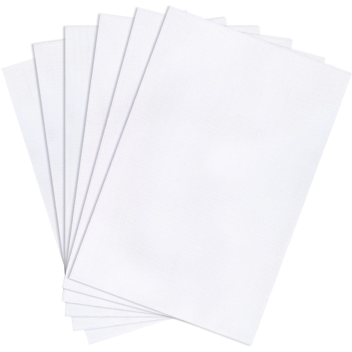 6 Pieces Aida Cloth 14 Count White Cross Stitch Fabric for Craft Embroidery, Handmade Needlework, DIY Handicrafts, 12 by 18-Inch