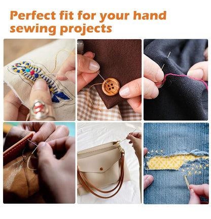 60 PCS Large Eye Sewing Needles, 6 Sizes Hand Sewing Needles, Leather Needle Embroidery Thread Needle, Stainless Hand Quilting Needles with Threaders for Hand Sewing Art Crafts