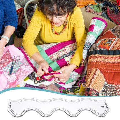 5 Pcs Quilting Ruler and Templates 10.24 Inches Waves Ruler Acrylic Quilting Templates for Machine Quilting Free Motion Quilting Stencils Wavelengths Sewing Rulers for Patchwork Splicing