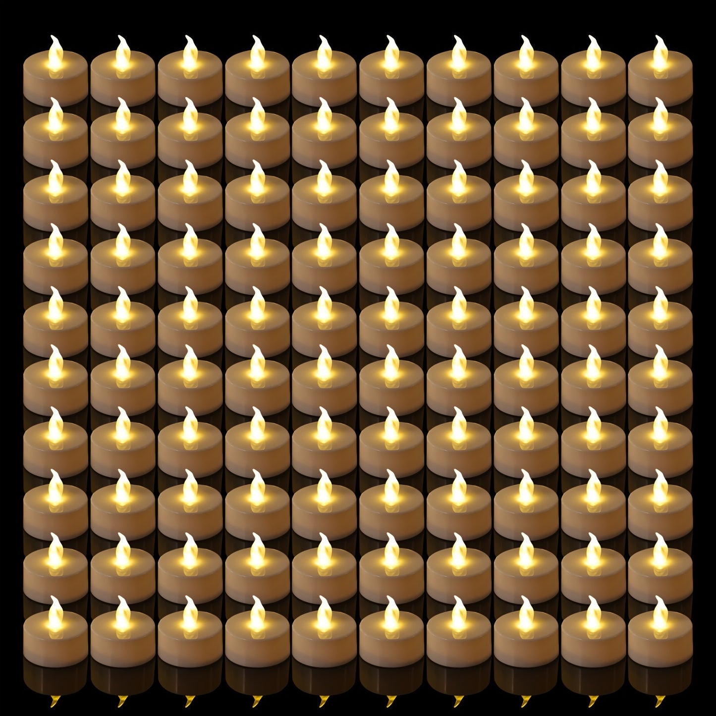 100 Pcs LED Candle Lights Warm Yellow Light Small Tea Wax Gift Set