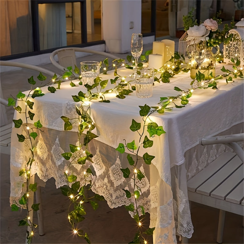 100 LED 32.7ft Artificial Leaf String Lights Fairy Garland 10m for Garden Decor