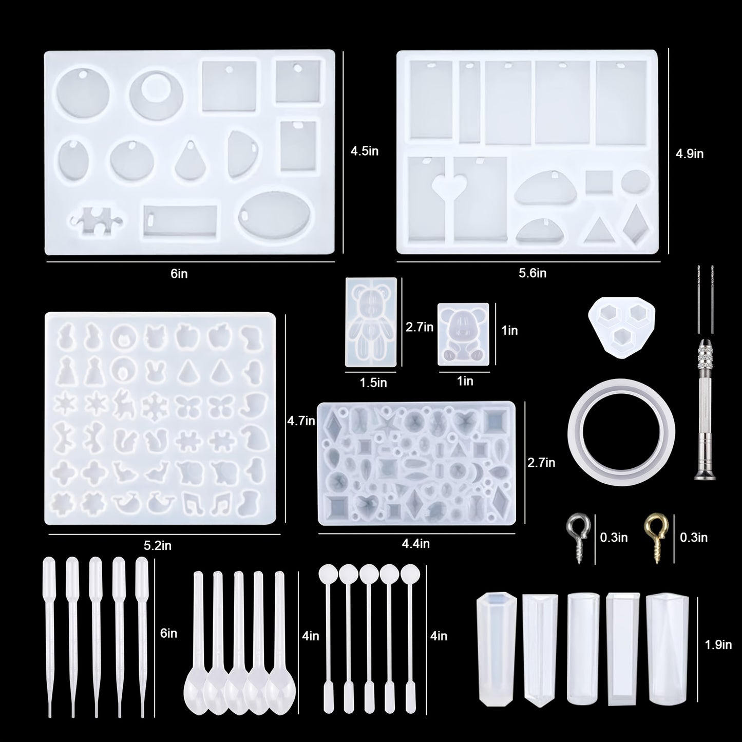 229pcs Set Casting Molds Jewelry Pendant Silicone Molds Kit for Making Necklace Earrings Crafts
