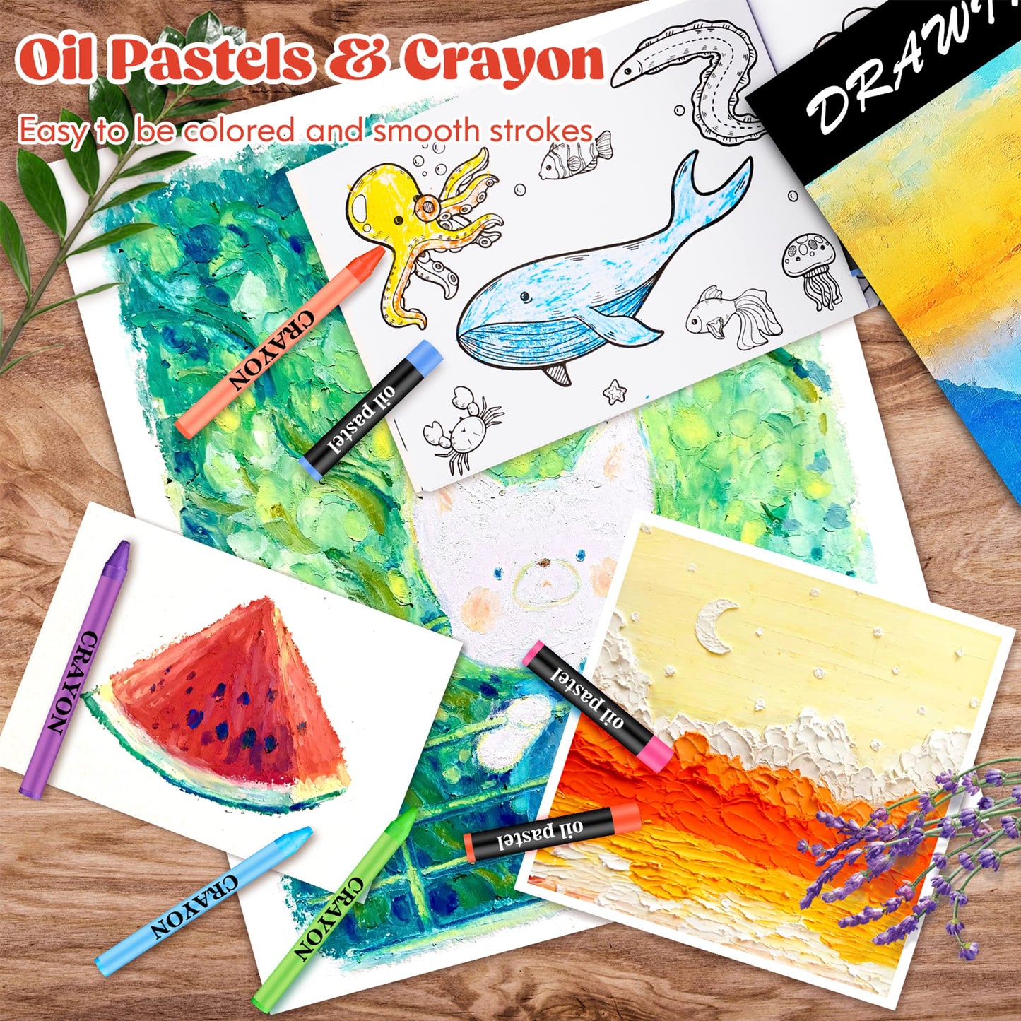 153-Pack Deluxe Wooden Art Set Crafts Drawing Painting Coloring Supplies Kit with 2 A4 Sketch Pads, Halloween Creative Gift Box for Adults Artist Beginners Kids Girls Boys