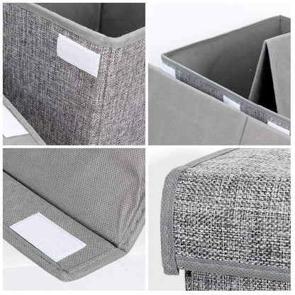 Large Toy Box Chest with Lid, Collapsible Sturdy Toy Storage Organizer Boxes Bins Baskets for Kids, Boys, Girls, Nursery, Playroom, 25"x13" x16" (Linen Gray)
