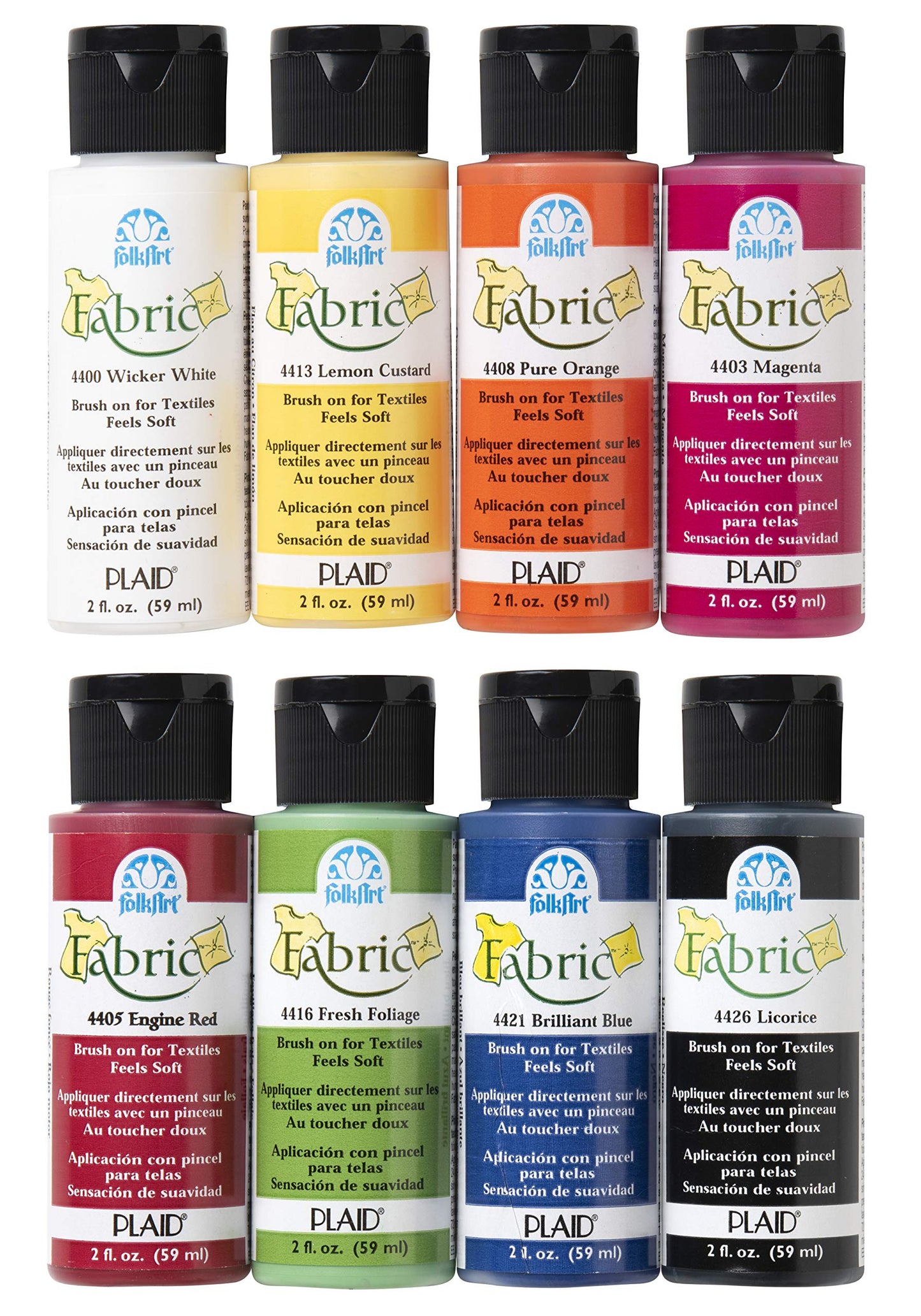 Brush on Fabric Acrylic Paint Beginner Set (2-Ounce),