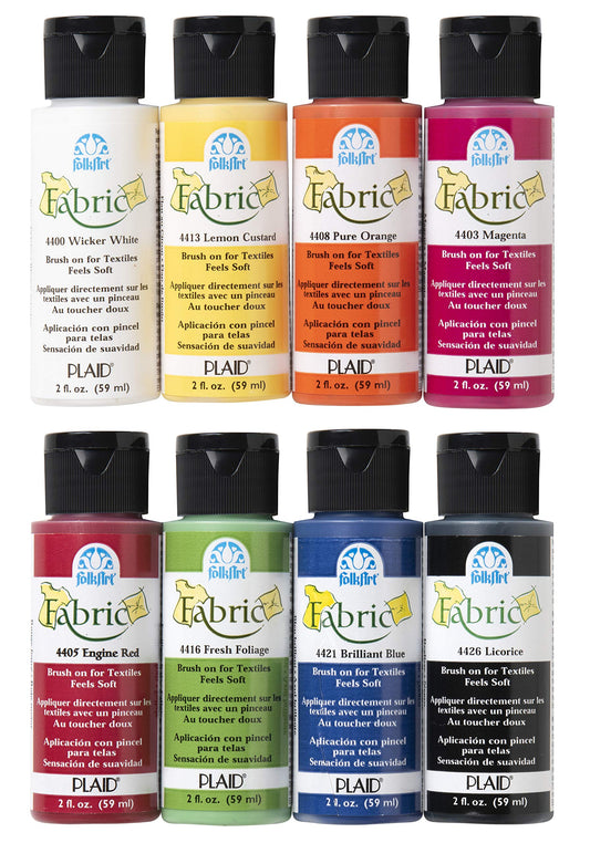 Brush on Fabric Acrylic Paint Beginner Set (2-Ounce),