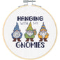 72-76290 Gnomies Embroidery Cross Stitch Kit, 6" D, 14 Count White Aida, Multicolor