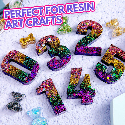 Holographic Chunky Glitter, 15 Colors Craft Glitter for Resin, Nail Body, Jewelry Arts and Crafts, with 5 Mixing Spoons