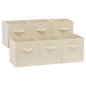 Cube Organizer Storage Bins Handles, Collapsible Fabric, Pack of 6, 10.5"x10.5"x11", Beige