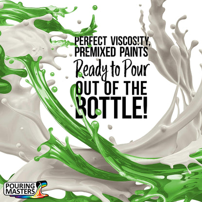 Pouring Masters 8 Color Ready to Pour Acrylic Pouring Paint Set - Premium Pre-Mixed High Flow 2-Ounce Bottles - for Canvas, Wood, Paper, Crafts, Tile, Rocks and More
