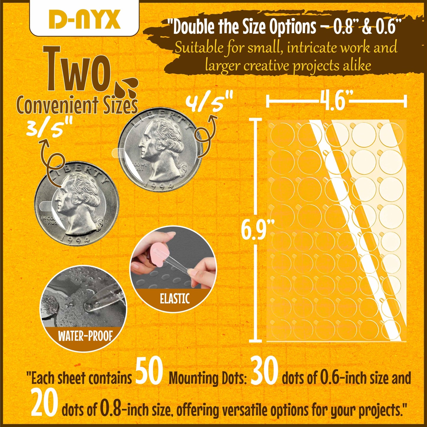 Double Sided Tape Sticky Dot Stickers 280, 350, 450, 550 or 700 Pack Removable Putty No Trace Clear Sticky Tack Waterproof Small Stickers for Festival Decoration Picture (350 Sticky Dots)