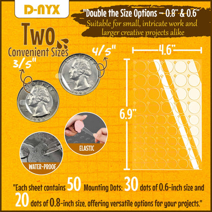 Double Sided Tape Sticky Dot Stickers 280, 350, 450, 550 or 700 Pack Removable Putty No Trace Clear Sticky Tack Waterproof Small Stickers for Festival Decoration Picture (350 Sticky Dots)