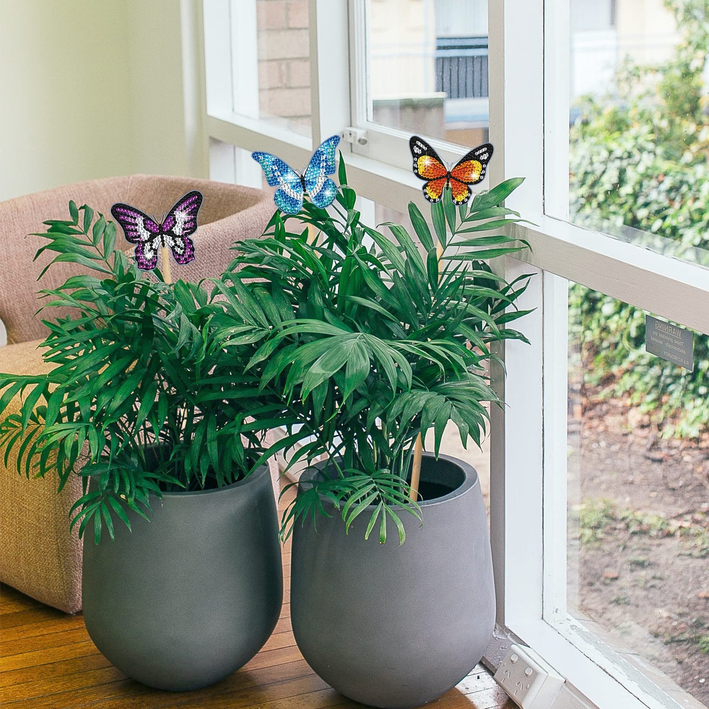 8 Pcs Butterfly Diamond Painting Kits, Diamond Art Kits for Garden Decor, Butterfly Stakes Diamond Art Kits for Adults, Crafts for Adults