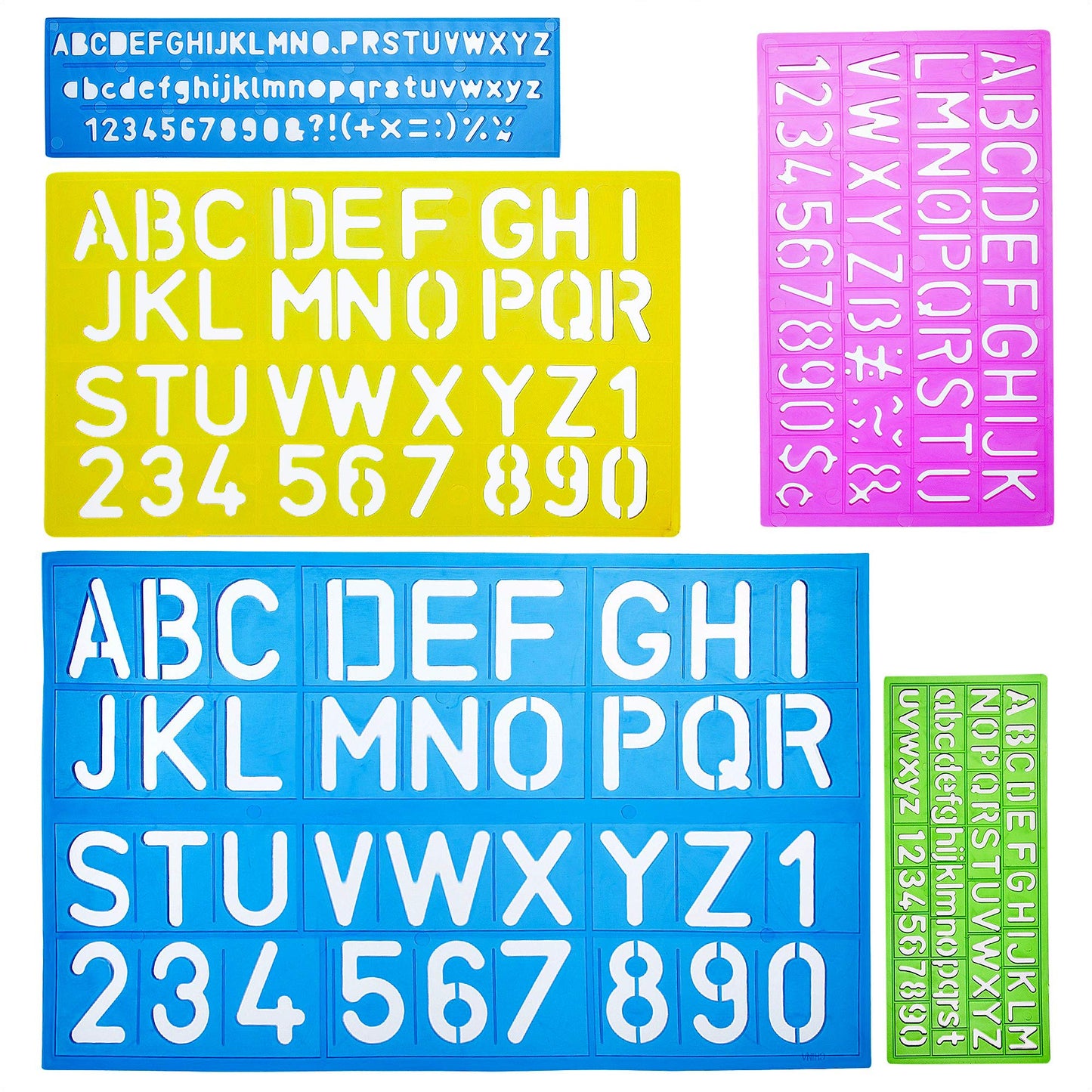 Letters and Numbers Alphabet Templates, Letter Stencils, Pack of 5