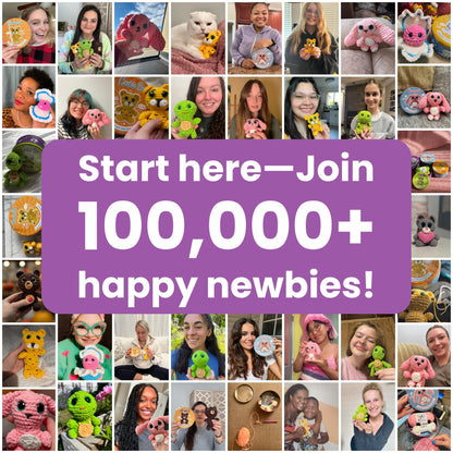 Crochet Kit for Beginners - Learn to Craft Amigurumi Stuffed Animals - Knitting Gift for Kids (13+) and Adults - Beginner-Friendly Yarn - Stitch-by-Stitch Video Tutorial - Turtle Hugo