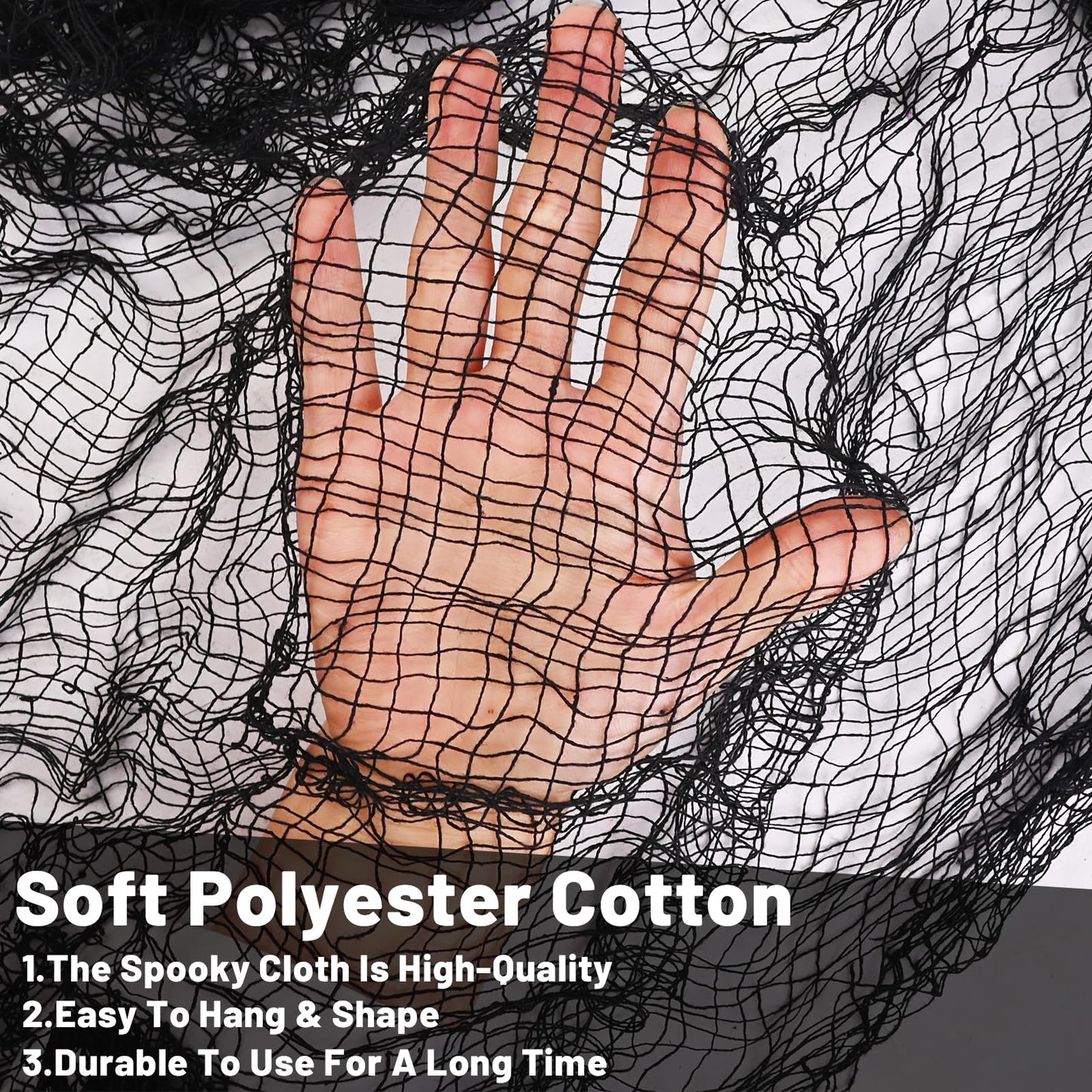 4 Pack Halloween Creepy Cloth Decorations, 30X72 Inch Black Scary Gauze, Spooky Decor for Haunted House, Outdoor Patio, Garden, Indoor Wall Windows - Black Cheesecloth