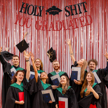 Foil Fringe Curtains Red Streamers Party Decorations - Melsan 3 Pack 3.2 x 8.2 ft Red Tinsel Curtain Party Photo Backdrop for Birthday Party Baby Shower or Graduation Decorations