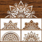 18x10 Inch Mandala Stencil Reusable Painting Templates - Floral Design Drawing Craft for DIY Wall, Tile, Furniture, Canva, Outdoor Indoor Decoration - 4 PCS