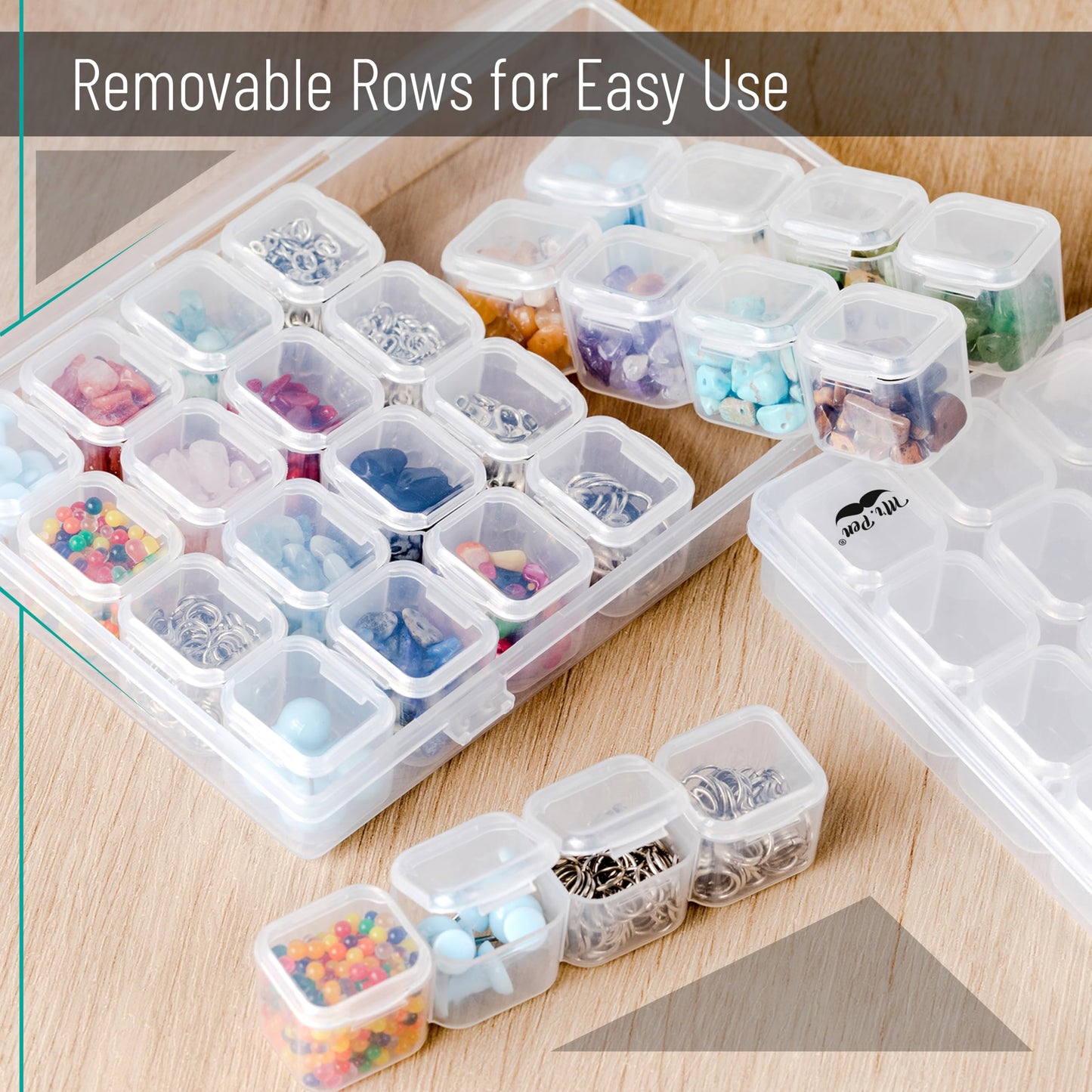 28 Grids, 2 Pack, Bead Storage Containers with 160pcs Label Stickers, Diamond Art, Bead Box, Diamond Painting Organizer
