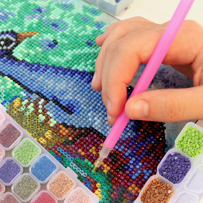 28 Grids, 2 Pack, Bead Storage Containers with 160pcs Label Stickers, Diamond Art, Bead Box, Diamond Painting Organizer