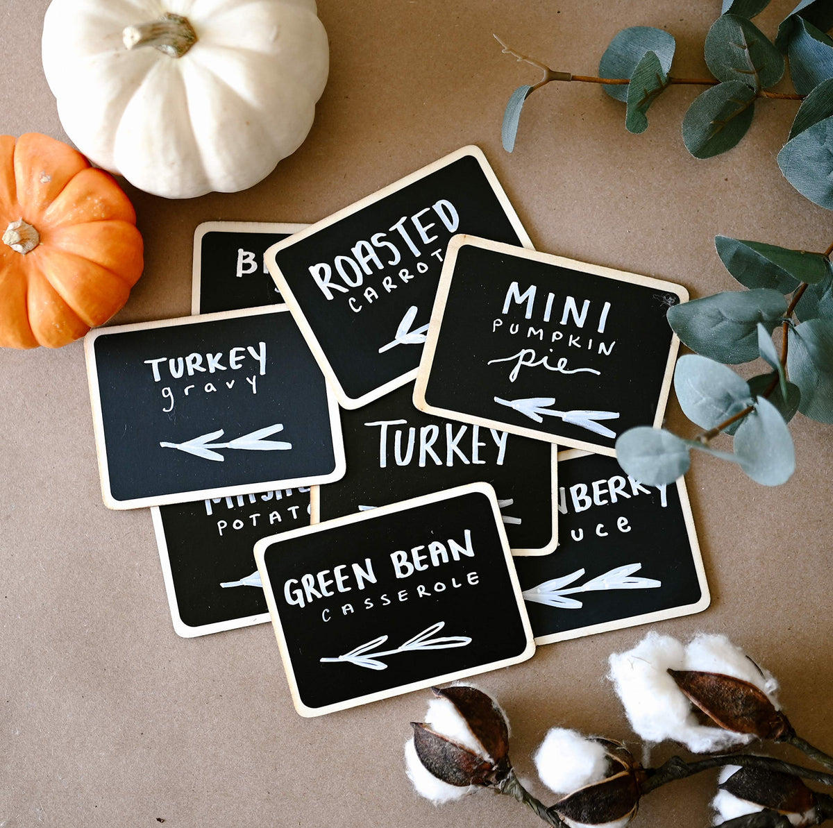 Mini Chalkboard Signs for Food, 18 Small Chalkboards Including 3 White Chalk Sticks, Food Party Label Stands, Buffet Cheese Candy Table Supplies