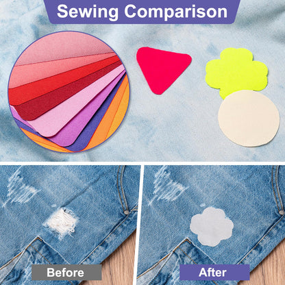 Iron Patches, 30 Piece 3.7 X 4.9 Inch Multi-Colored Fabric Repair Kit, 29 Shades Iron on Patches for Jeans, Shirts, Clothes, Pants