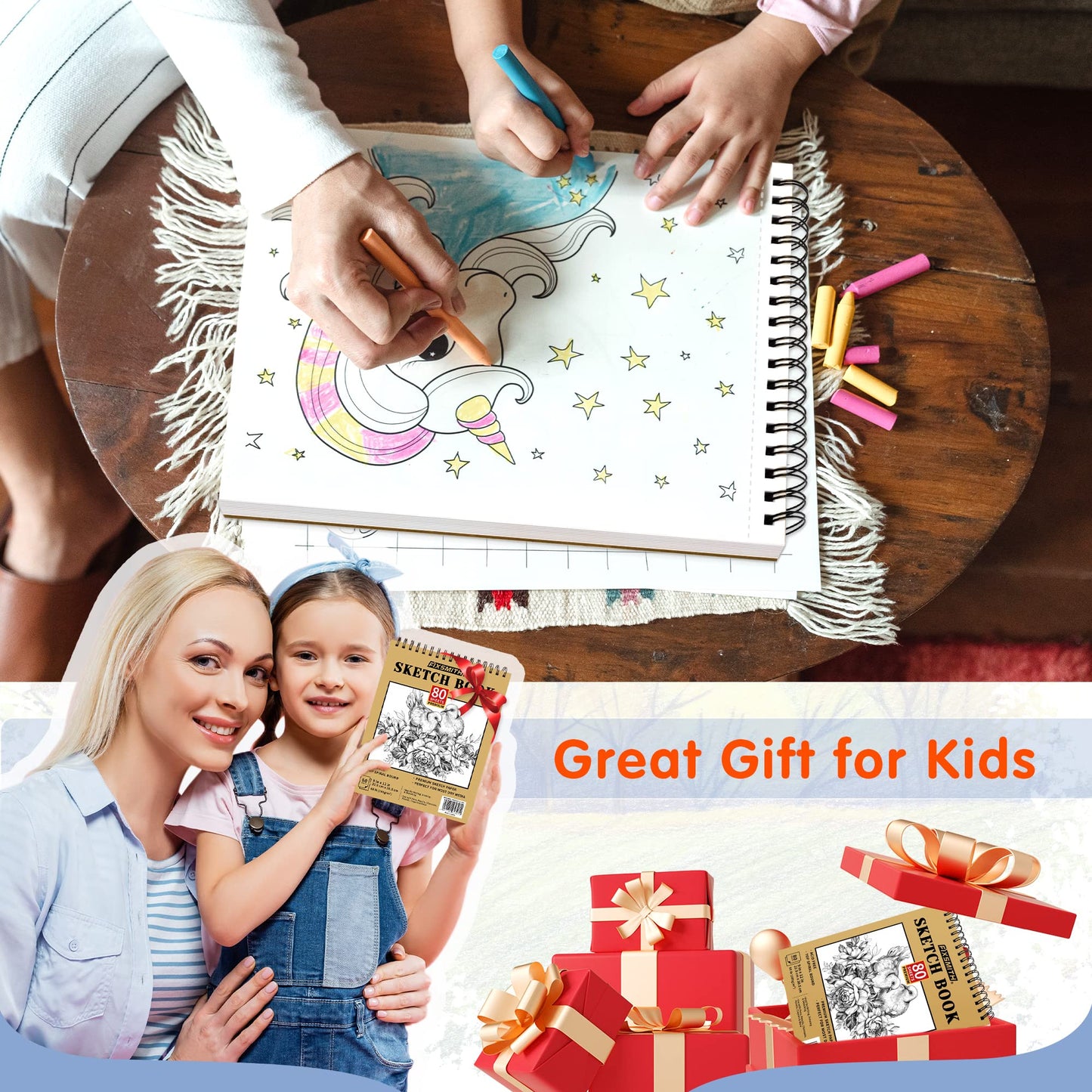 9"X12" Sketch Book | 160 Sheets (68 lb/100gsm) | 2 Pack Sketchbooks | Top Spiral Bound Artist Sketch Pad | Acid Free Drawing Pad | Ideal for Kids,Beginners,Artists &Painters | Bright White