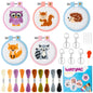 5Pcs Embroidery Kit for Kids Stamped Cross Stitch DIY Key Chain with Woodland Animal Patterns Needlepoint Starter Kits Craft Supplies for Beginners Adults Schoolbag