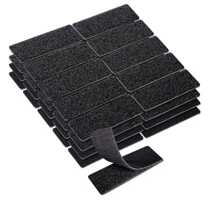 1x3 Inch Hook and Loop Strips, 20 Sets Nylon Self Adhesive Tape, Double Sided Strong Back Adhesive Tape and Dots for Office, Home and Crafting, Heavy Duty, Black