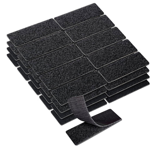 1x3 Inch Hook and Loop Strips, 20 Sets Nylon Self Adhesive Tape, Double Sided Strong Back Adhesive Tape and Dots for Office, Home and Crafting, Heavy Duty, Black