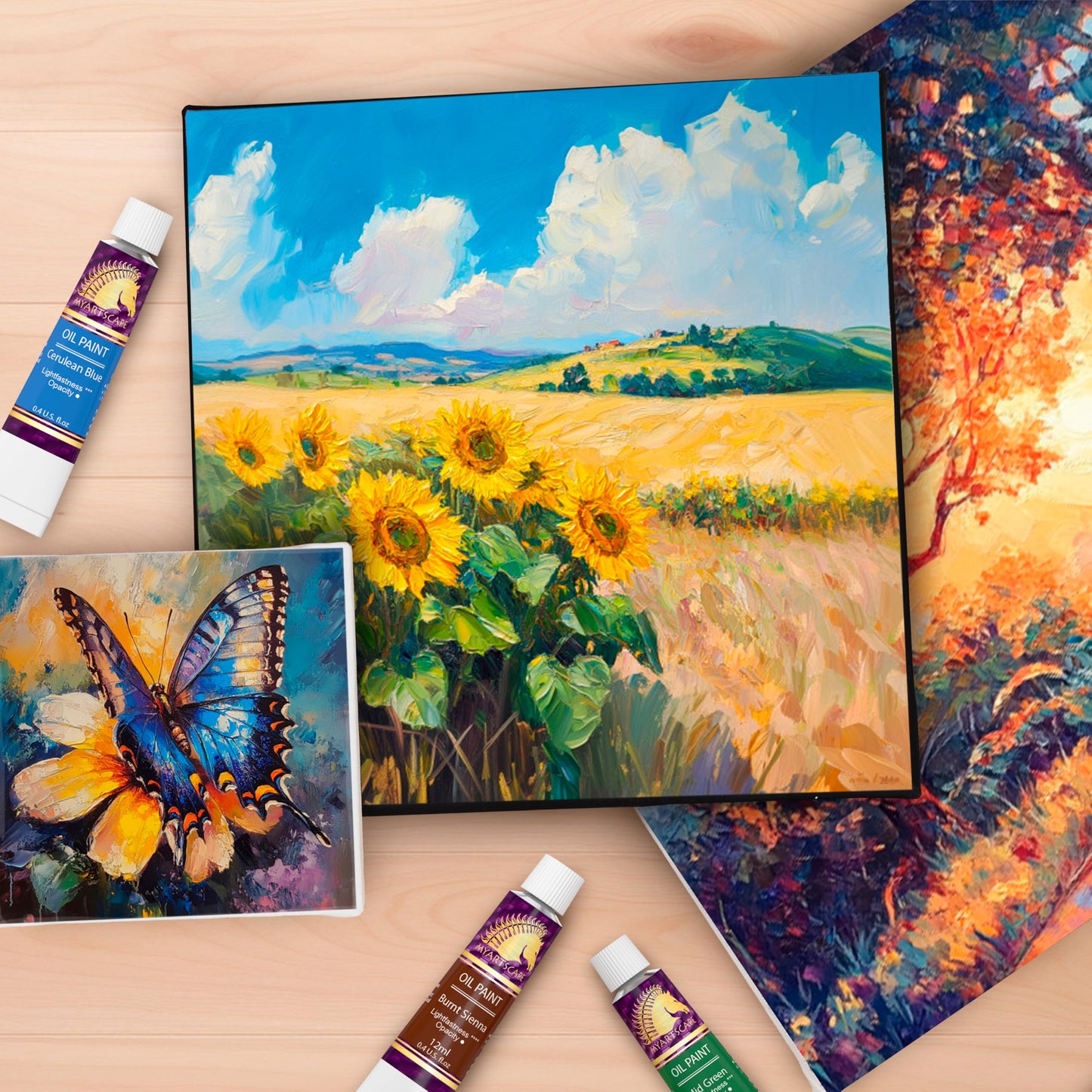 Oil Paint Set - 12ml x 24 Tubes - Lightfast - Heavy Body - Oil-based Colors - Great Pigment Load - Artist Quality Painting Supplies - Professional Craft Paints