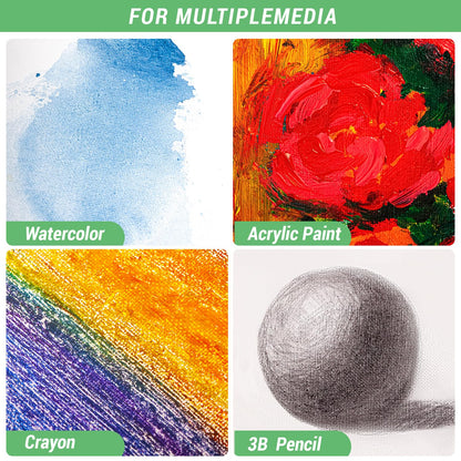 6x8, 8x10, 10x12, 12x16, 8 Set Artist Canvase Frame Board Panels, 100% Cotton Blank Canvase Oil Acrylic Watercolor Pouring Paint, Acid-Free for Kids & Artists
