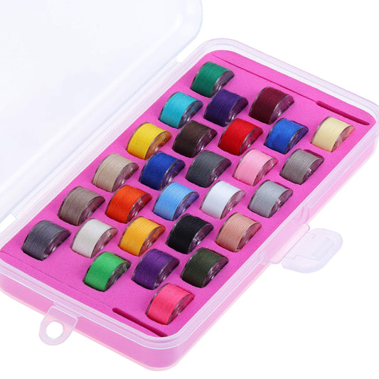 28pcs Assorted Colors 60S/2 (90WT) Prewound Bobbin Thread Plastic Size A SA156 for Embroidery and Sewing Machines DIY Embroidery Thread Sewing Thread