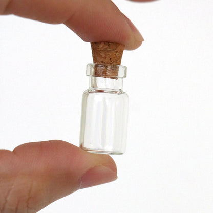 100pcs 1ml Small Mini Glass Bottles Jars with Cork Stoppers Tiny Vials for DIY Art Crafts Wedding Favors