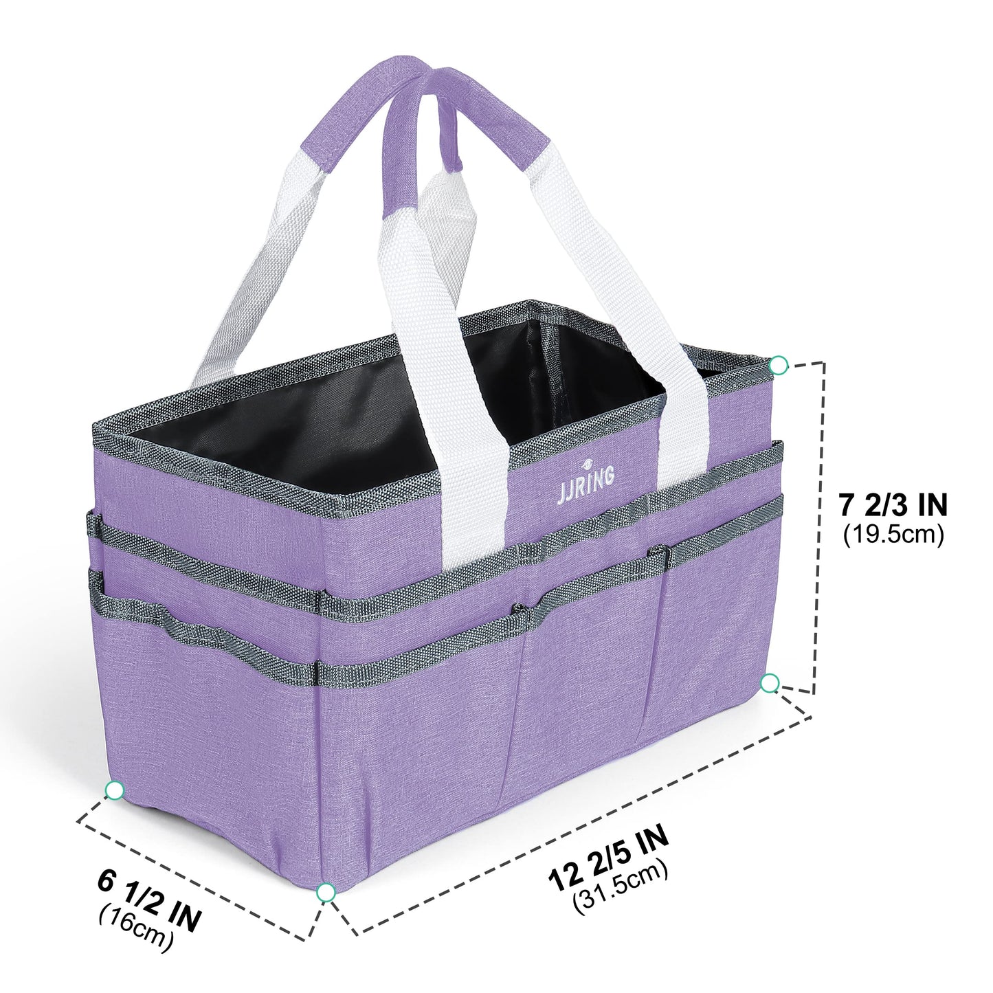 Craft Organizer Tote Bag, Art Storage Caddy with Multiple Pockets, Lilac Sewing Bag for Art, Craft, Scrapbooking, Medical, and Office Supplies Storage