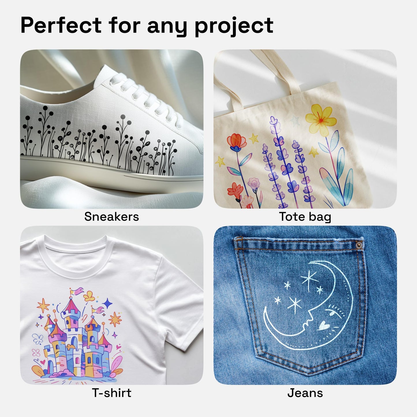 24 Dual-Tip Fabric Markers - Fabric Decorating Kit - Permanent for Clothes - No Bleed Pens for T-Shirts, Bags, Textile, Canvas, and More (Brush Tip and Fine Tip)