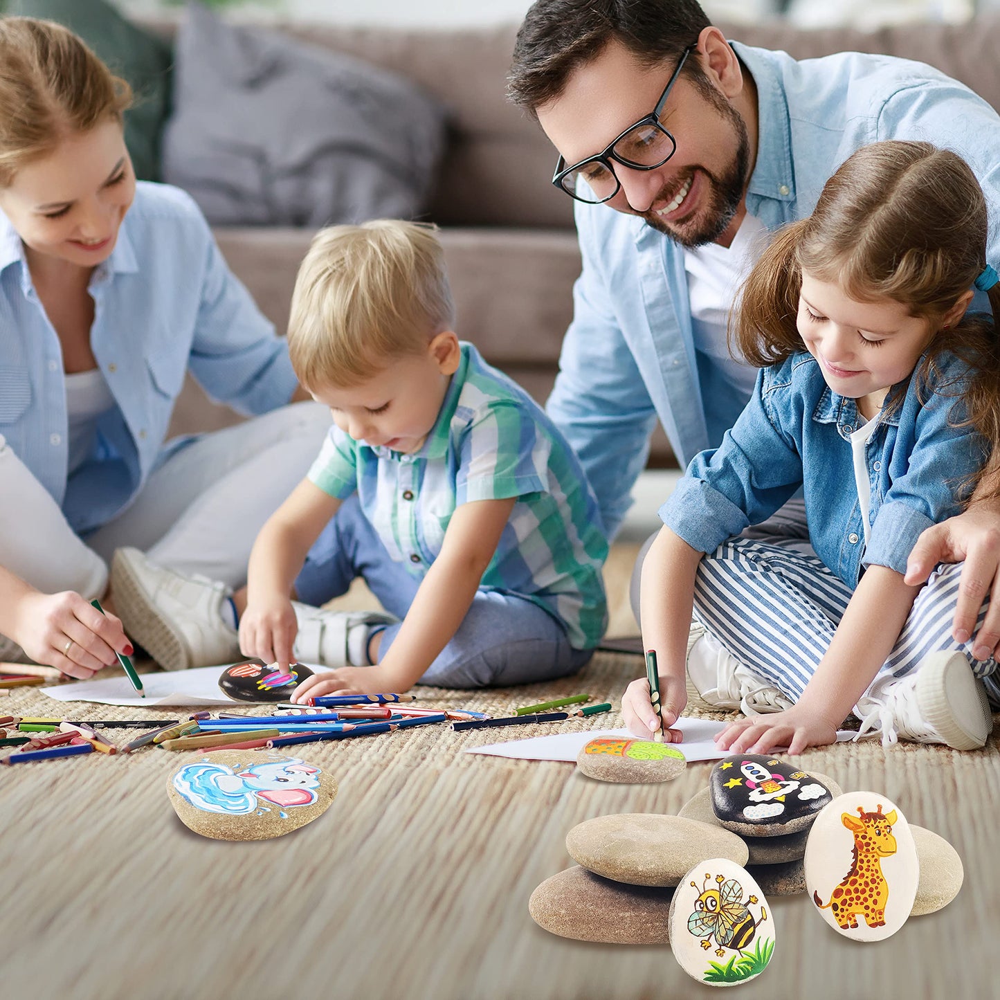 20 PCS Large Painting Rocks, Natural River Rocks, Flat Rocks for Painting, 2-3 Inches Stones for Arts & Crafting…