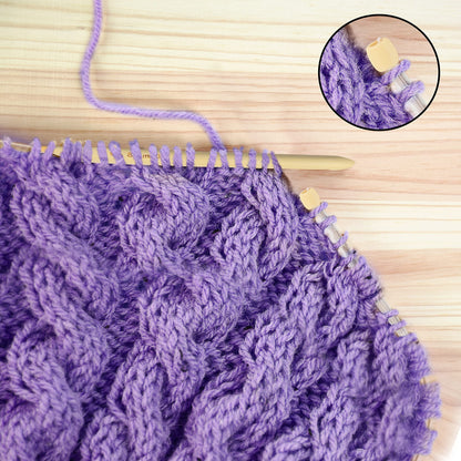 Bamboo Wood Crochet Hooks with Plastic Cable (16 Pairs) - 2-12mm Sizes - Tunisian Hook Needles Set with Bead Ends - for Knitting Yarn, Weave Craft and Crocheting Projects