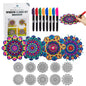 Stained Glass Mandala Art Kit - DIY Window Clings with Markers, 10 Suncatchers - Perfect Hobby for Adults, Kids, Teens & Seniors - Ideal Gift for Beginners, Women & Elderly