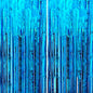 2 Pack Backdrop Curtain, 3FT x 8FT Metallic Tinsel Foil Fringe Curtains Photo Booth Background for Baby Shower Party Birthday Wedding Engagement Bridal Shower (Blue)