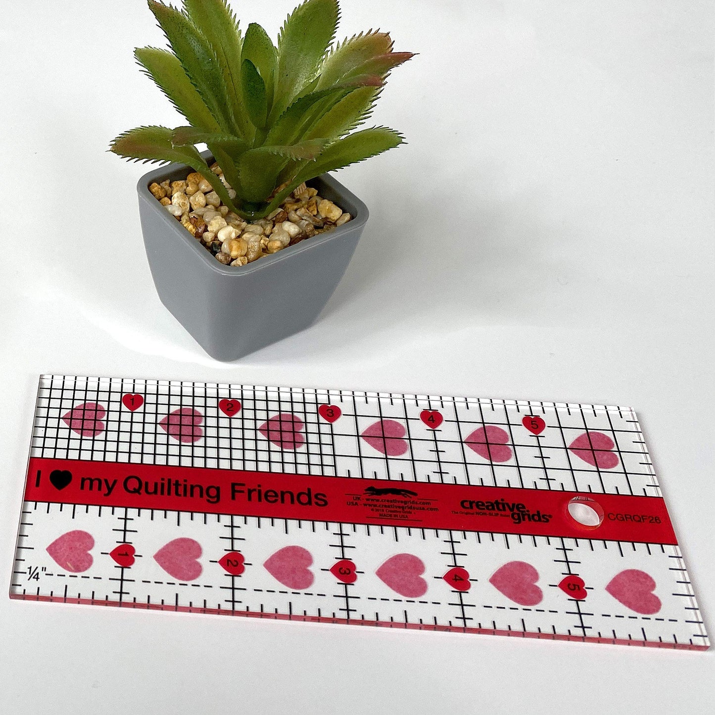Creative Grids Quilt Ruler 2-1/2in x 6in Rectangle – CGRQF26 – Made in USA, Non-Slip Grip Acrylic Quilting, Sewing, Crafting, Patchwork Ruler for Measuring & Cutting Fabric