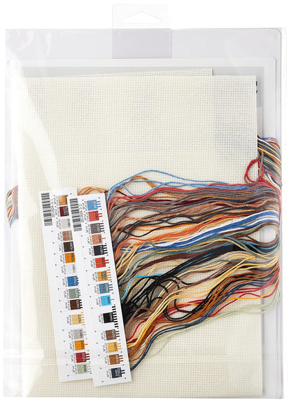 'Feasting Frenzy' Birds Counted Cross Stitch Kit, 18 Count Ivory Aida, 10'' x 14''