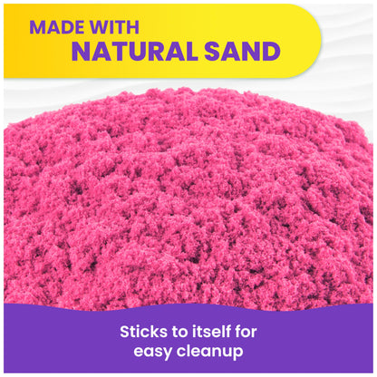 2lbs Pink Play Sand, Moldable Sensory Toys for Kids, Resealable Bag (Packaging May Vary), for Ages 3 and up