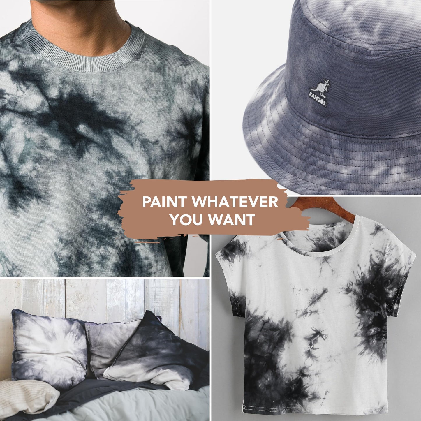 Black Tie Dye Kit, DIY Tie Dye Kit for Kids, Clothing Dye Supplies, Tie Dye Kits for Adults, 9 Full Bottles